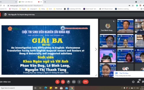 Sinh viên ngành Ngôn ngữ Anh đoạt giải trong cuộc thi SV NCKH năm 2021